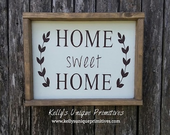 Home Sweet Home Framed Wooden Sign