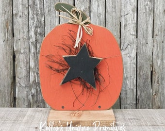 Primitive Wooden Pumpkin Fall Decor