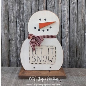 Primitive Snowman Standing Christmas Decor
