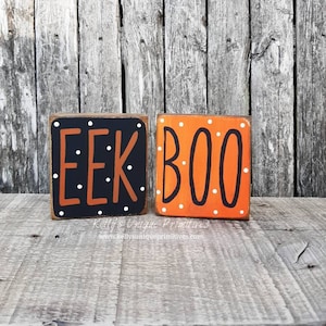 Eek Boo Blocks Halloween Tiered Tray Decor