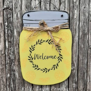 Lemon Welcome Door Hanger Lemons Decor Front Door