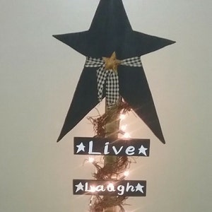 Wooden Live Laugh Love Lighted Star Post Home Decor Country Primitive Decor Rustic Decor Farmhouse Decor