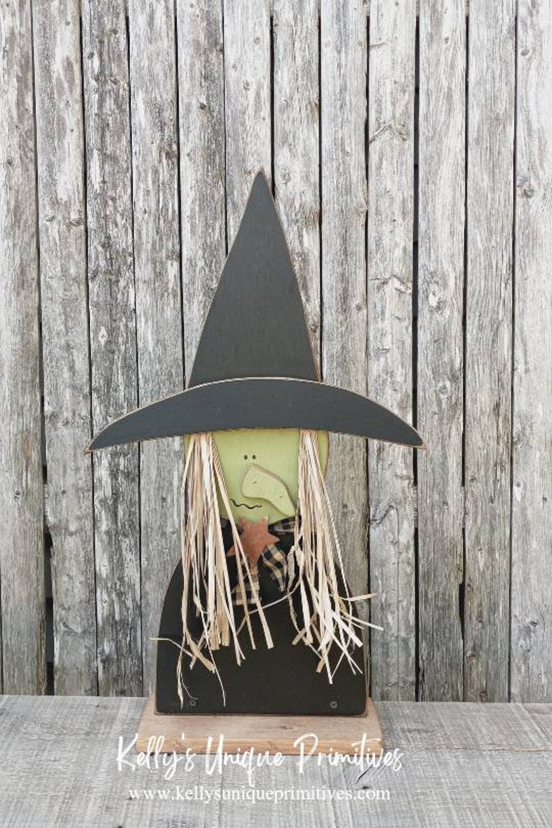 Wooden Primitive Witch Standing Halloween Decor - Etsy