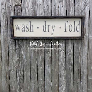 Wash Dry Fold Laundry Room Sign Wall Decor