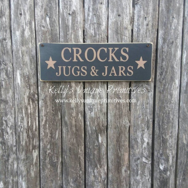 Crocks Jugs Jars Wooden Signs Home Decor Wall Decor Country Decor Primitive Decor Rustic Decor Farmhouse Decor