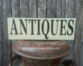 Antiques Sign Vintage Rustic Farmhouse Decor Country Decor Primitive Decor Wall Decor Home Decor
