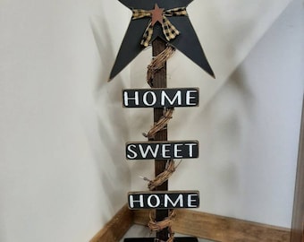 Home Sweet Home Lighted Star Post Country Decor Primitive Decor Rustic Home Decor Farmhouse Decor