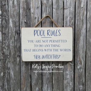 Pool Rules Sign Pool House Decor