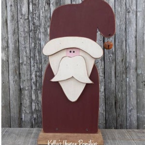 Wooden Primitive Santa Standing Christmas Decor