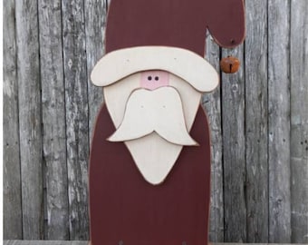 Wooden Primitive Santa Standing Christmas Decor