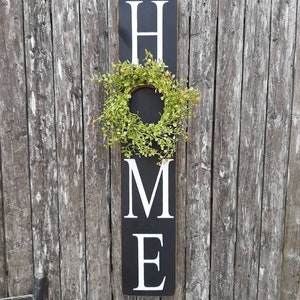 Vertical Home Sign Wooden Sign Wreath Sign Gallery Wall Decor Farmhouse Decor Country Decor