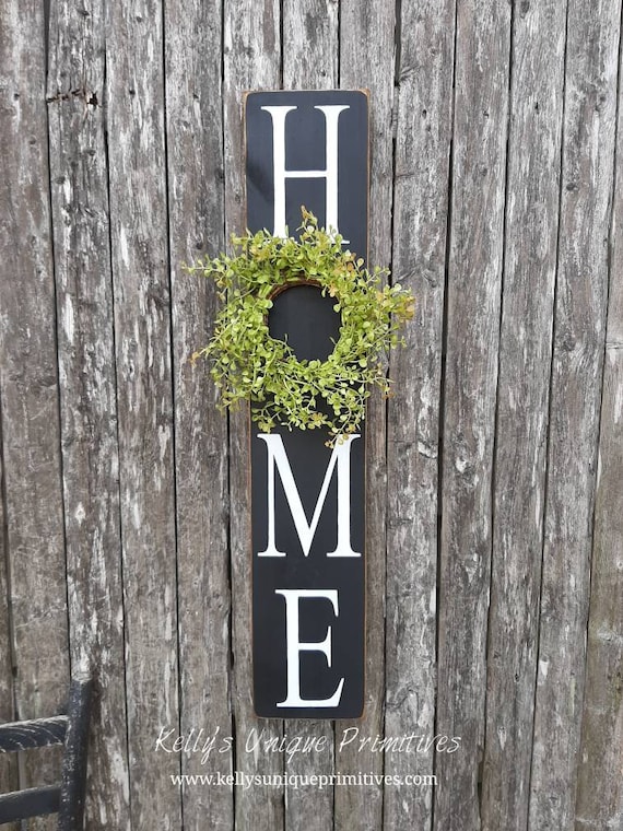 Home sign with wreath online