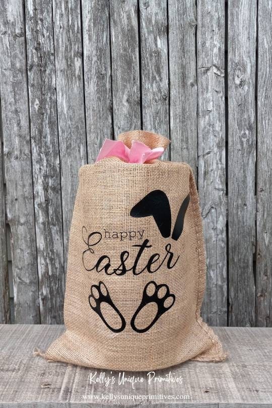 Bunny burlap bags hotsell