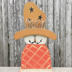 Primitive Wooden Scarecrow Fall Decor