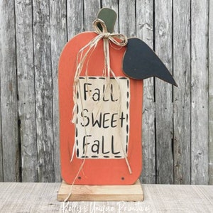 Primitive Wooden Pumpkin Fall Sweet Fall Decor