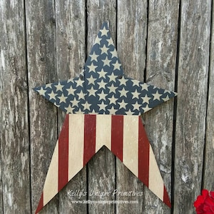 Primitive Americana Star Door Hanger American Flag Patriotic Decor Country Decor Primitive Decor