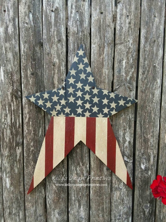 Primitive Americana Star Door Hanger American Flag Patriotic Decor Country Decor Primitive Decor