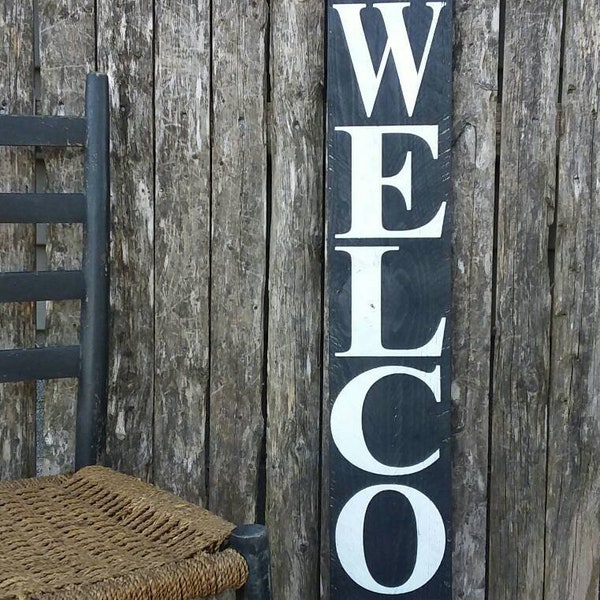 Vertical Welcome Sign Front Door Signs Country Decor