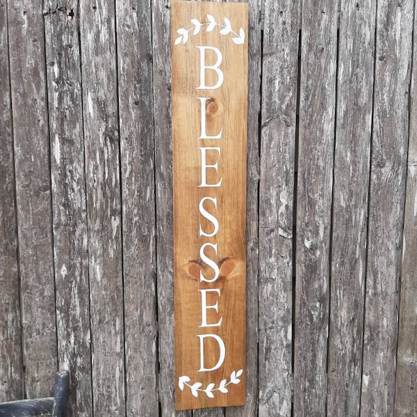 Wooden Blessed Sign Etsy