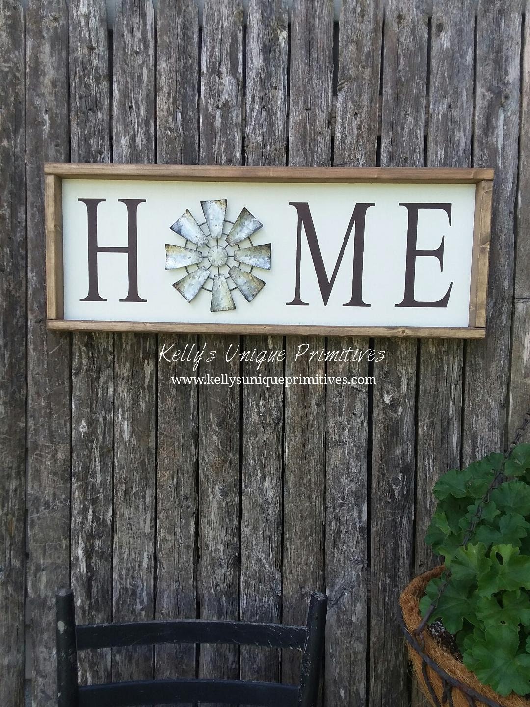 Farmhouse Home Signs with Windmill Clock Wall Decor Rustic Home Letters Wall Art
