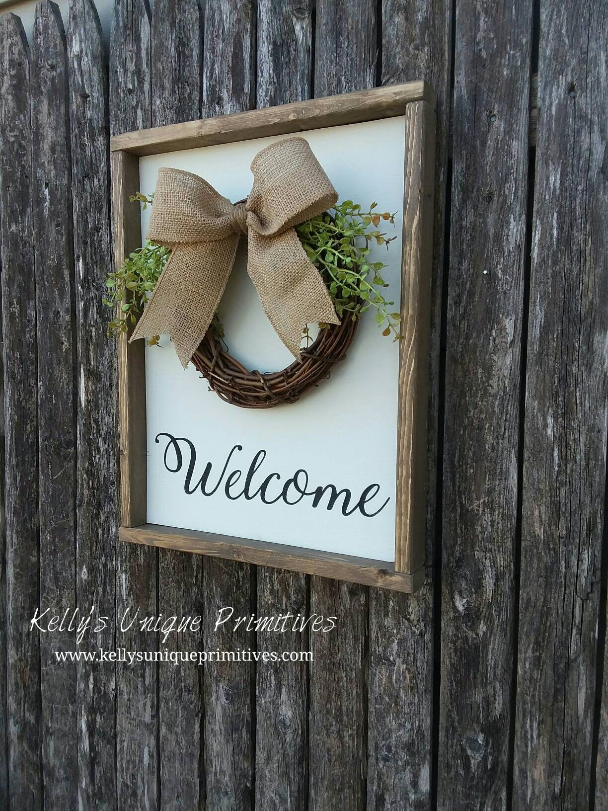 Welcome Sign Wreath Sign Greenery Wreath Farmhouse Signs - Etsy