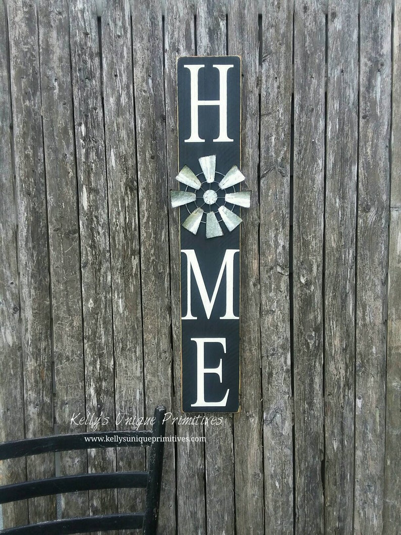 Vertical Home Sign Wooden Sign Windmill Sign Gallery Wall Decor ...