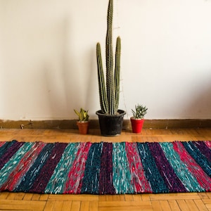 Striped Handwoven Egyptian Kilim Rug| Bohemian Colorful Handmade Wool Kilim Rug| Egyptian Bedouin Handwoven Rug Kilim| Egyptian Bedouin Rug