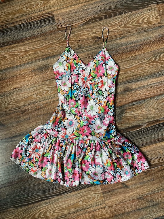 Vintage 90's Silky Floral Slip Dress Lingerie - image 1