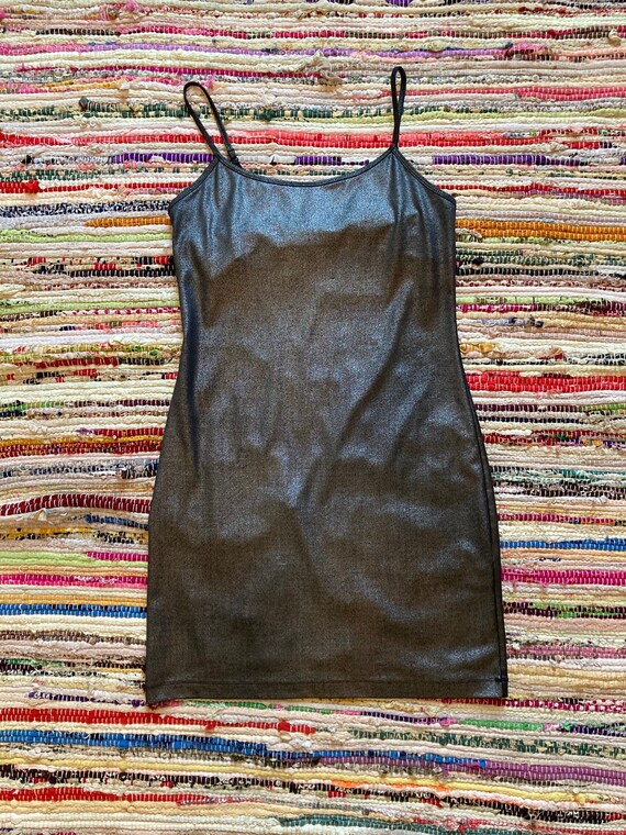 Vintage 90's Silver Metallic Spaghetti 