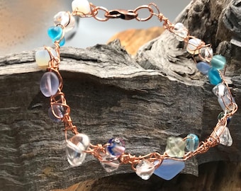 bracelet au crochet en fil de cuivre