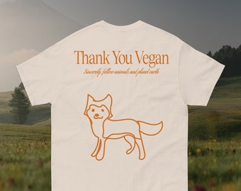 Vegan Shirt | Fox Tshirt | Thank You Vegan | Vegan Gift