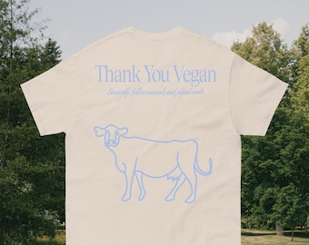 Vegan Cow Shirt | Thank You Vegan Tshirt | Vegan Gift | For the Animals
