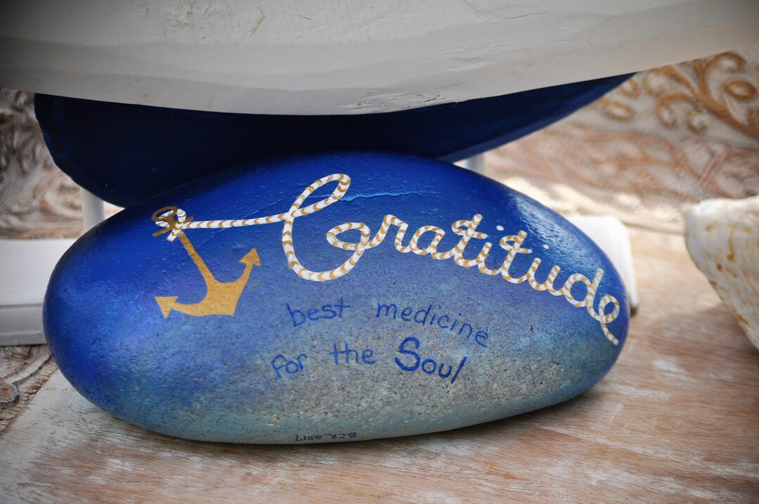 Nautical Painted Stone, Hand Painted Inspirational Rock, Coastal Decor ...