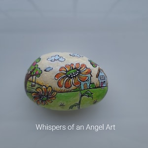 Hand Painted Stone, Stone Art, Inspirational Rock, Garden Stone,  Colorful Paperweight