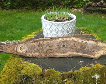 Pyrography Nautical Wood Art: Hand Burned Black Walnut Live Edge Decor