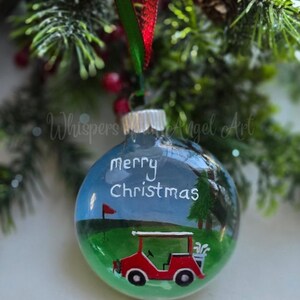 Hand Painted Golf Ornament, 3D Tree Decoration, Golf Lover Gift, Christmas Decor, One of a Kind