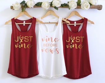 Vino Before Vows Shirts, Wine Bachelorette Party Shirts, Bridal Party Wine Shirt, Winery Bachelorette Shirts, Wine Tasting Shirts, Just Vino