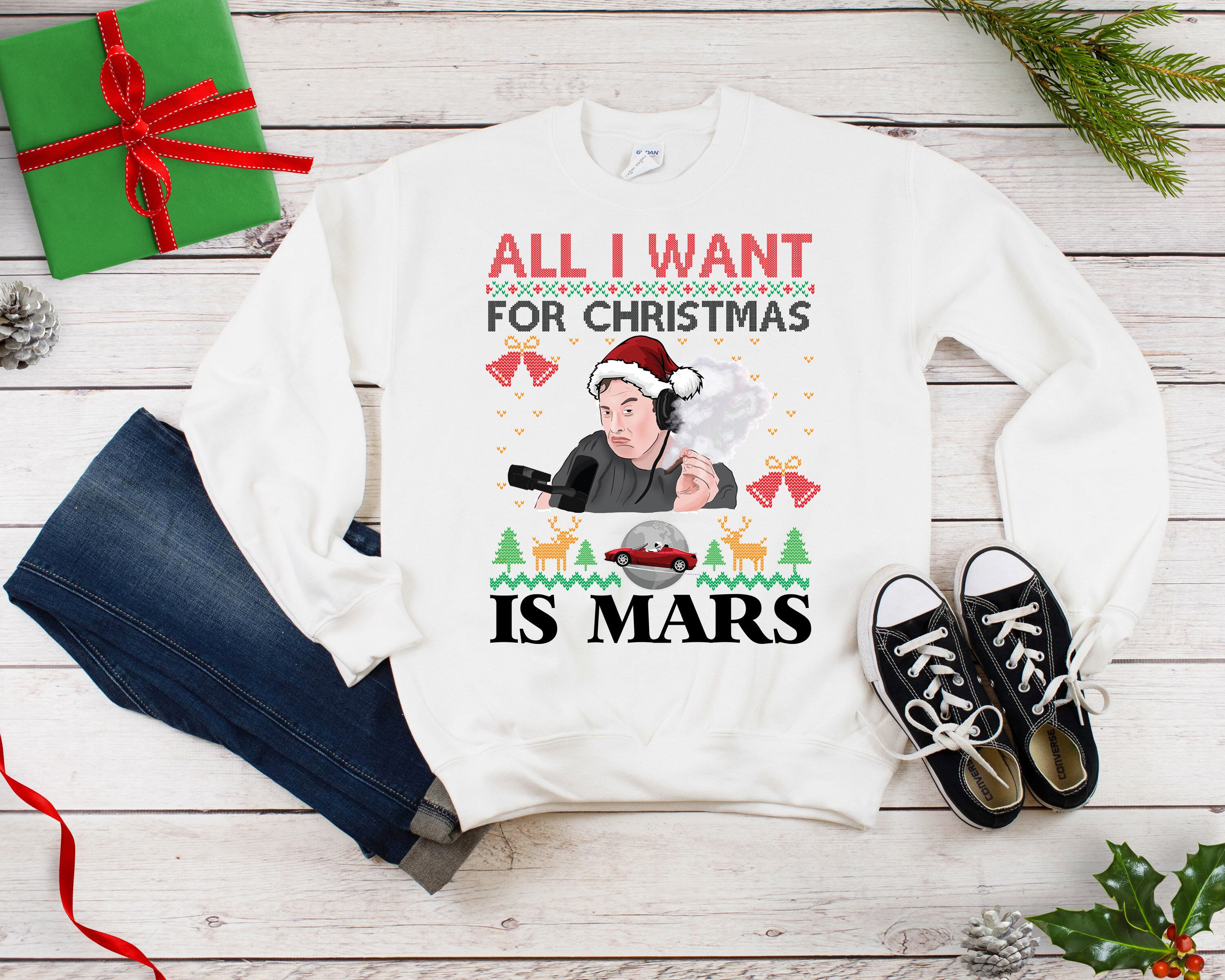 Elon musk ugly christmas sweater sale