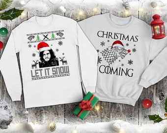 Wittery White Let it Snow Jon Snow Game of Thrones Christmas Card 