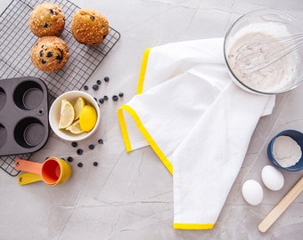 Toallas de cocina de saco de harina, algodón premium, dobladillo de girasol, juego de 3