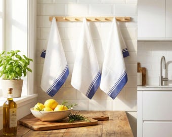 Juego de 3 paños de cocina grandes de algodón absorbente (50 x 76 cm)