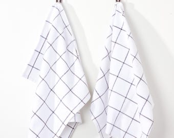 Juego de 2 paños de cocina, color gris