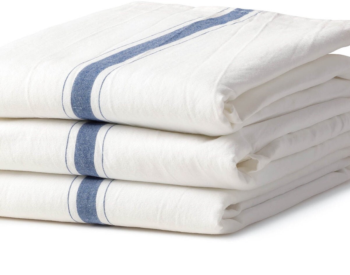 3 Large Kitchen Towels Blue Uniquely Made for Extra Etsy