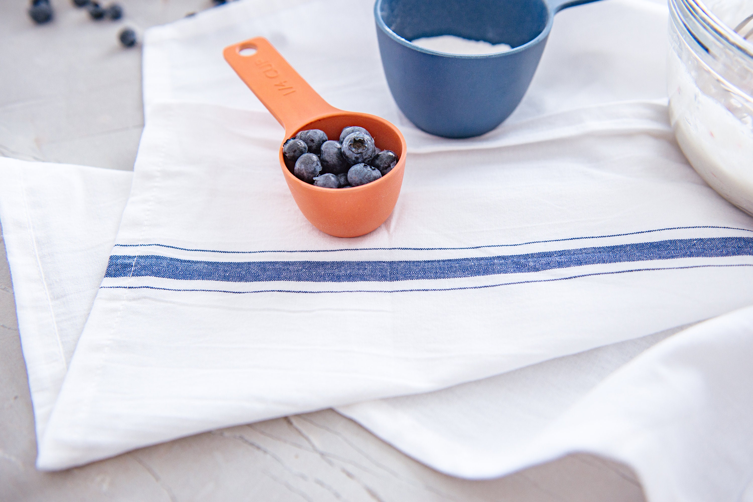 3 Large Kitchen Towels Blue Uniquely Made for Extra Etsy