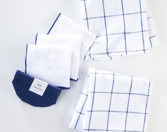 Introducing our Kitchen Towels and Dish Cloths Set with Canvas Basket!