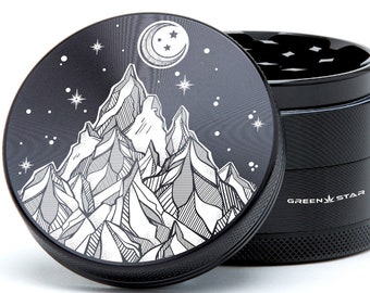 Herb Grinder 2.5" Weed Grinder Custom Grinder 4 Piece Herb Grinder - Starry Night Design