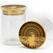 Stash jar stash box herb grinder jar with laser etched mountain mandala drawing bamboo top. jar for weed stash jar for weed best stash jar
