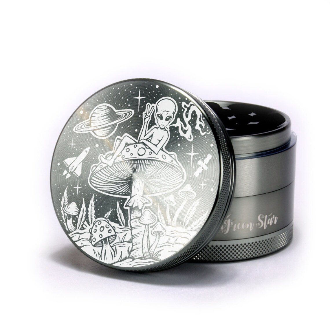 Herb Grinder 2.5 Weed Grinder Custom Grinder 4 Piece Etsy