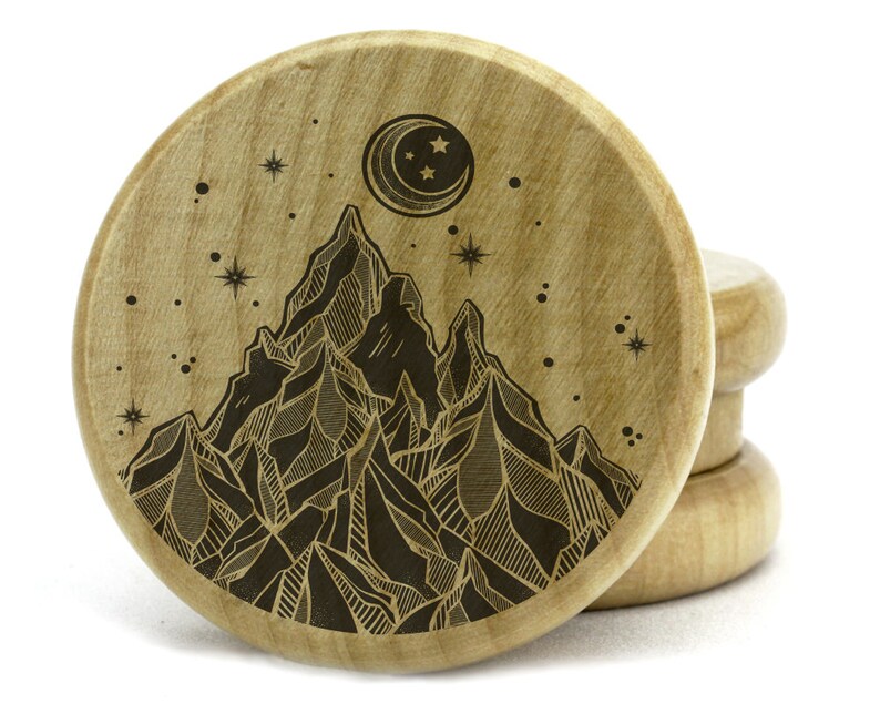Herb Grinder Weed Grinder Wood Herb Grinder Starry Night Etsy