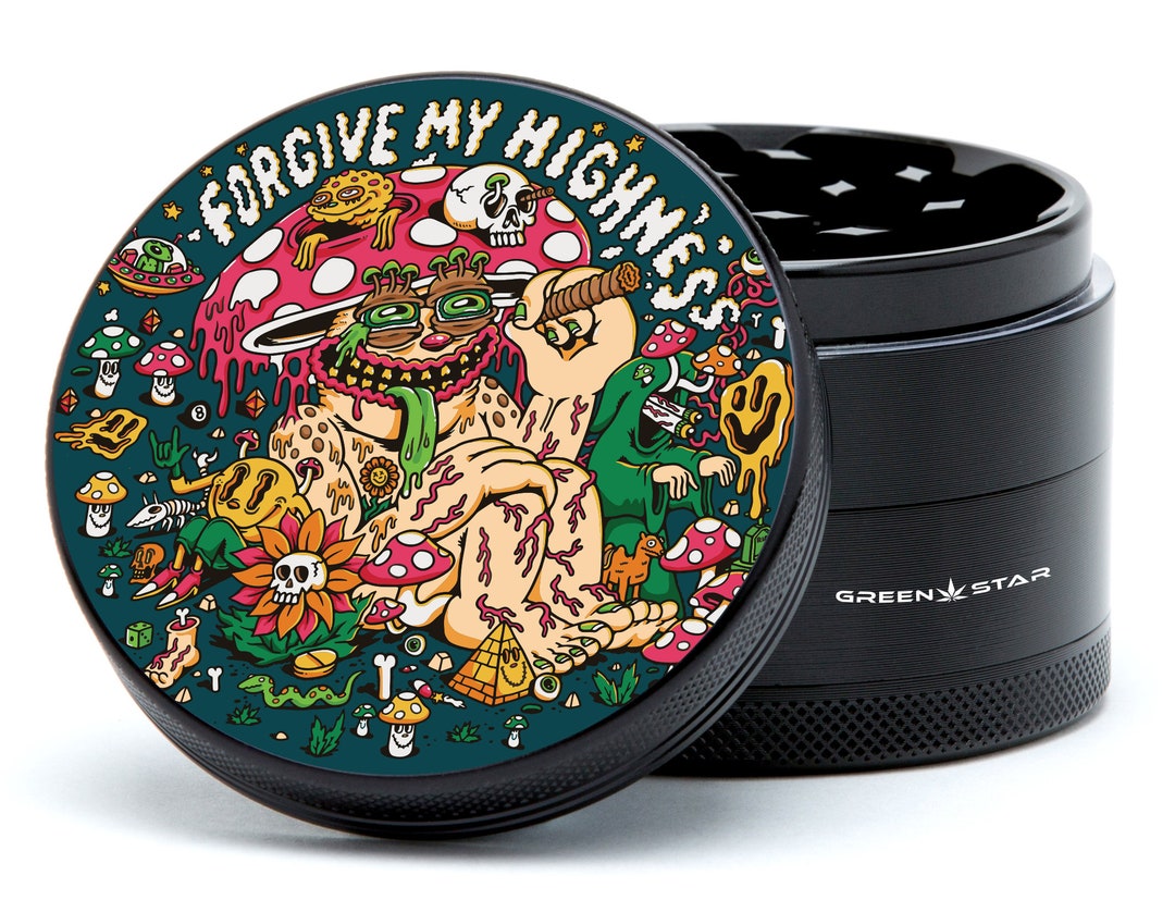Your Highness Psychedelic Herb Grinder Trippy Grinder Mushroom Herb
